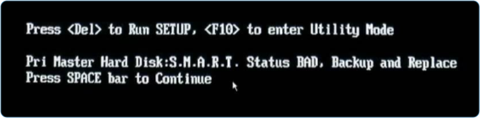 Erreur du disque dur maître principal