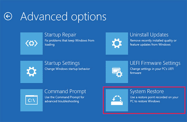 Effectuer une restauration du système Stellar