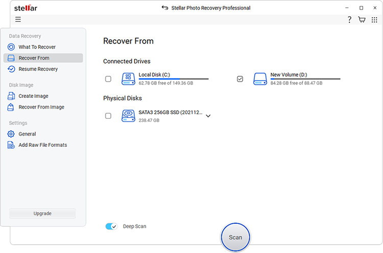 Stellar Photo Recovery Professional : récupération à partir de