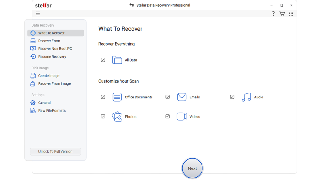 Quels types de fichiers récupérer ? – Stellar Data Recovery