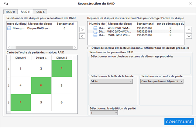 Reconstruction du RAID